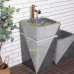 Outdoor Courtyard Stone Handwashing Basin Granite Pillar Face Washing Basin