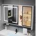 Intelligent Bathroom Cabinet WallMounted Mirror Cabinet with Wooden Structure and Glass Door Layers Panel Lights and Defogging Mirror