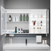 Intelligent Bathroom Cabinet WallMounted Mirror Cabinet with Wooden Structure and Glass Door Layers Panel Lights and Defogging Mirror