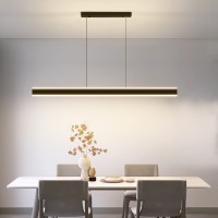 Modern Minimalist Office Long Strip Light Up Down Pendant Lamp Bar Counter Lighting Restaurant