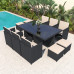 Outdoor Court Patio Chairs Rattan Set