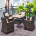 Outdoor Rattan Furniture Set for Patio Balcony Cafe Bistro Terrace Umbrella Outdoor Rattan Furniture Set for Patio Balcony Cafe Bistro Terrace Umbrella