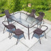 Outdoor Table Chair Umbrella Courtyard Tea Relaxation Waterproof Sunproof Balcony Rattan Set