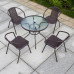 Outdoor Table Chair Umbrella Courtyard Tea Relaxation Waterproof Sunproof Balcony Rattan Set