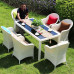 Outdoor Patio Furniture Garden Chair Suite Rattan Lounge Chair Five or Seven Piece Set Combination