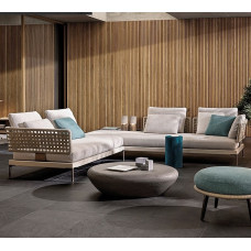 Nordic Wicker Outdoor Rattan Sofa Garden Stainless Steel Designer Relaxed Teak Wicker Chair Villa Patio Garden Tea Table