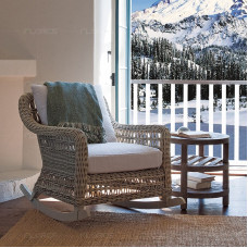 Outdoor Southeast Asian Boho Rattan Furniture Patio Hotel Hammock Lounger Countryside Resort Leisure Rattan Chair