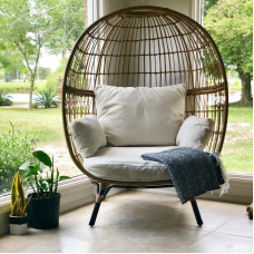Outdoor Wicker Table Chair Set Balcony Patio Nest Sofa Lazy Rattan Chair Homestay Furniture