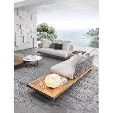 Outdoor relax wickerwood sofa designer villa model house minihotel Nordic garden balcony furniture