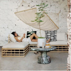 Outdoor Woven Sofa Balcony Leisure Patio Garden Lounge Small Home Furniture Set
