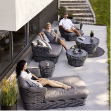 SE Asian Outdoor Rattan Sofa Set Garden Patio Waterproof Shade