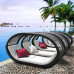 Outdoor Rattan Lounger Garden Waterproof Sunproof Sunbed Hotel Pool Relaxation Round Bed Terrace Furniture Outdoor Rattan Lounger Garden Waterproof Sunproof Sunbed Hotel Pool Relaxation Round Bed Terrace Furniture