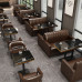 Cafe Bar Table Chair Set Pub Western Grill Bubble Tea Sofa Retro Casual Dining Booth Cafe Bar Table Chair Set Pub Western Grill Bubble Tea Sofa Retro Casual Dining Booth
