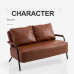 Black Card Seat Rent Apartment Living Room Minimal Iron Leather Double Sofa Black Card Seat Rent Apartment Living Room Minimal Iron Leather Double Sofa