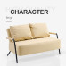 Black Card Seat Rent Apartment Living Room Minimal Iron Leather Double Sofa Black Card Seat Rent Apartment Living Room Minimal Iron Leather Double Sofa
