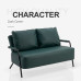 Black Card Seat Rent Apartment Living Room Minimal Iron Leather Double Sofa Black Card Seat Rent Apartment Living Room Minimal Iron Leather Double Sofa