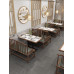 Customized New Chinese Style Restaurant With Wall Theme Dining Barbecue Hot Pot Tea Cafe Tables Chairs