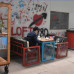 Vintage Loft Industrial Style Iron Sofa Cafe Bar Table Sofa Combination Vintage Loft Industrial Style Iron Sofa Cafe Bar Table Sofa Combination