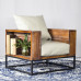 Village Retro Wood Casual Sofa Chair