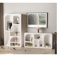 Modern Minimalistic White Vault Arch Storage Cabinet