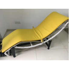 Cushion And Straps For Le Corbusier Lc4 Chaise Lounge Chair In Orange Yellow PU Leather Cushion And Straps For Le Corbusier Lc4 Chaise Lounge Chair In Orange Yellow PU Leather
