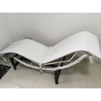 Repair Replacement Cushion For Le Corbusier LC4 Chaise Lounge Chair In White Italian Leather