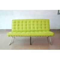 Barcelona Style Loveseat Two Seaters Sofa In Top Grain Leather