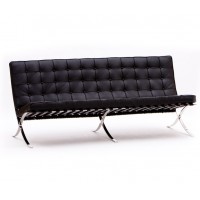 Barcelona Style Three Seaters Sofa in Premium grade Full Grain Leather