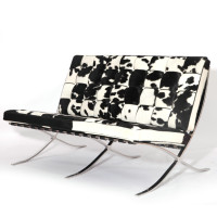 Cowhide Barcelona Loveseat Cushions With No Piping Cowhide Barcelona Loveseat Cushions With No Piping