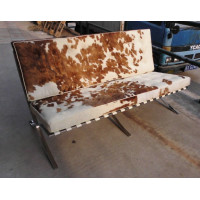 Pony Skin Leather Barcelona Loveseat Cushions With No Piping Pony Skin Leather Barcelona Loveseat Cushions With No Piping