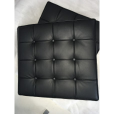 Black Barcelona Ottoman Cushion In Italian Leather Black Barcelona Ottoman Cushion In Italian Leather