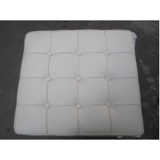 White Barcelona Ottoman Cushion In Italian Leather White Barcelona Ottoman Cushion In Italian Leather