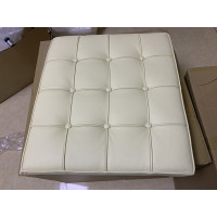 Cream Barcelona Ottoman Cushion In Italian Leather