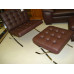 Chocolate Brown Barcelona Ottoman Cushion In Italian Leather Chocolate Brown Barcelona Ottoman Cushion In Italian Leather