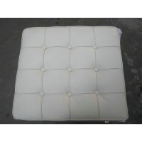 Off White Barcelona Ottoman Cushion In Full Grain Leather