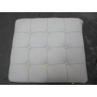 White Barcelona Ottoman Cushion In Full Grain Leather