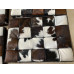 Tri-Color Pony Skin Leather Barcelona Ottoman Cushion