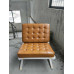 Mustard Brown Barcelona Chair Cushions In PU Leather