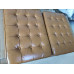 Mustard Brown Barcelona Chair Cushions In PU Leather