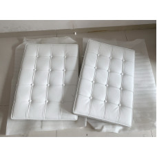 White Barcelona Chair Cushions In PU Leather White Barcelona Chair Cushions In PU Leather
