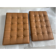 Dark Tan Barcelona Chair Cushions In PU Leather
