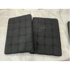Black Wool Alike Fabric Barcelona Chair Cushions Black Wool Alike Fabric Barcelona Chair Cushions