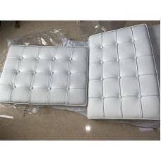 White Nappa Leather Barcelona Chair Cushions and Straps White Nappa Leather Barcelona Chair Cushions and Straps