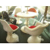 Tulip Chair With Arm With Red Cushion In White Fiberglass Exterior Shell Tulip Chair With Arm With Red Cushion In White Fiberglass Exterior Shell