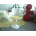 Tulip Chair With Arm With Yellow Cushion In White Fiberglass Exterior Shell Tulip Chair With Arm With Yellow Cushion In White Fiberglass Exterior Shell