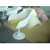 Tulip Chair With Arm With Yellow Cushion In White Fiberglass Exterior Shell Tulip Chair With Arm With Yellow Cushion In White Fiberglass Exterior Shell