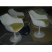 Tulip Chair With Arm With Yellow Cushion In White Fiberglass Exterior Shell Tulip Chair With Arm With Yellow Cushion In White Fiberglass Exterior Shell