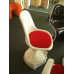 Tulip Chair Without Arm With Red Cushion In White Fiberglass Exterior Shell Tulip Chair Without Arm With Red Cushion In White Fiberglass Exterior Shell