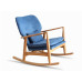 Oak And Linen Rocking Chair