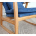 Oak And Linen Rocking Chair